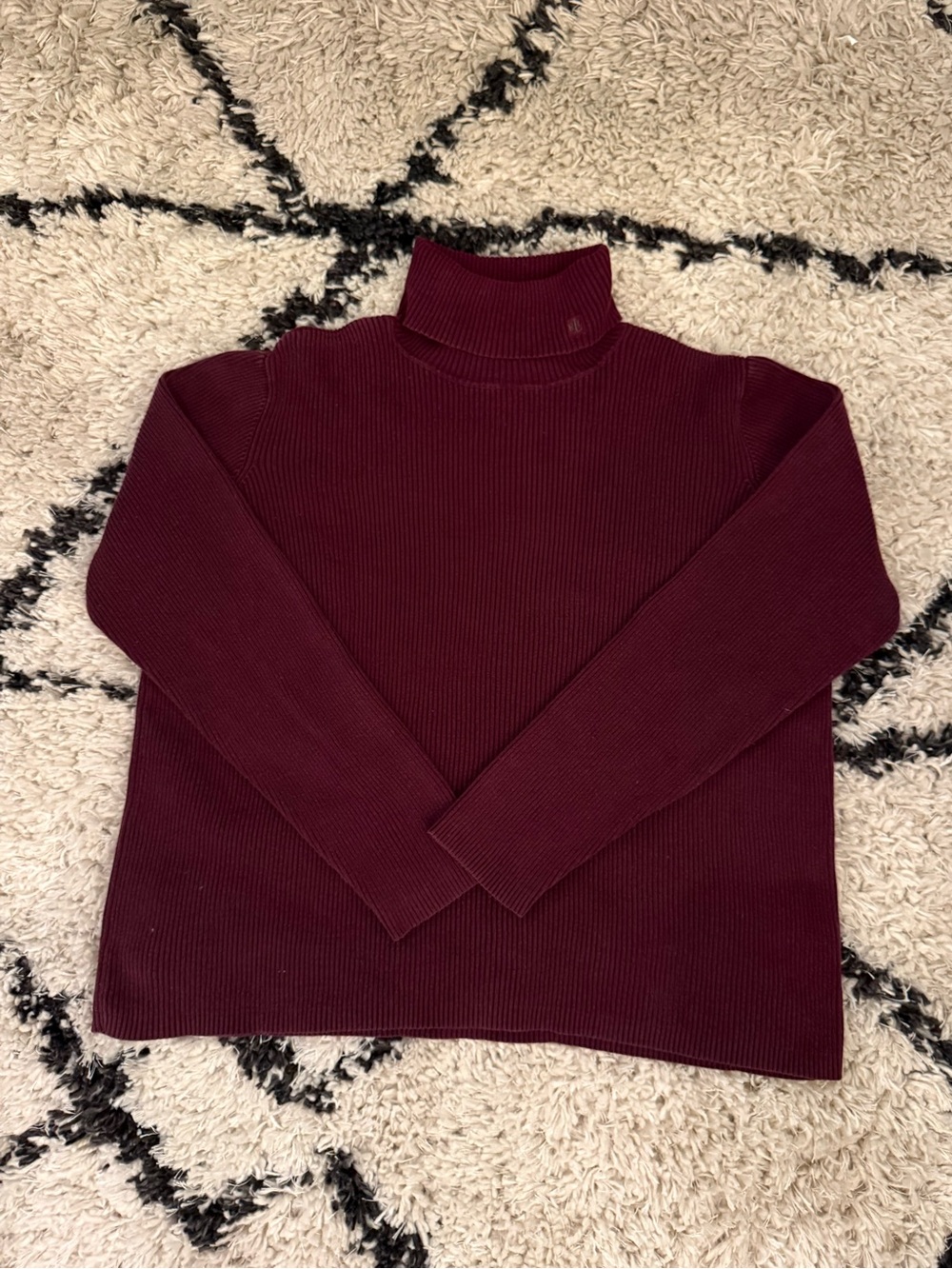 Ralph Lauren Burgundy Ribbed Turtleneck Sweater